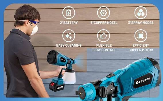 PISTOLA DE PINTURA CORDLESS 2 BATERRIAS DE 48V AM411