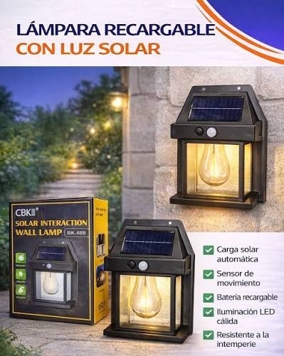 LAMPARA RECARGABLE COM LUZ SOLAR (80UND X CAJA
